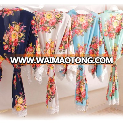 Floral big size sleeping night robe