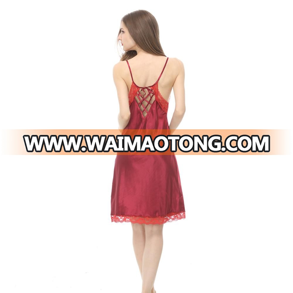 Wholesale silk sleepwear with lace