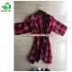 Ladies Warm Cotton  Red/Black Check Bride Robe